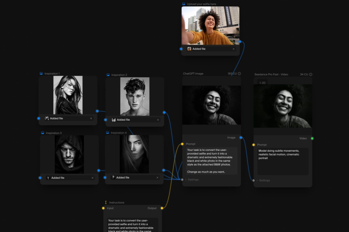 Creative director reviewing AI generated frames