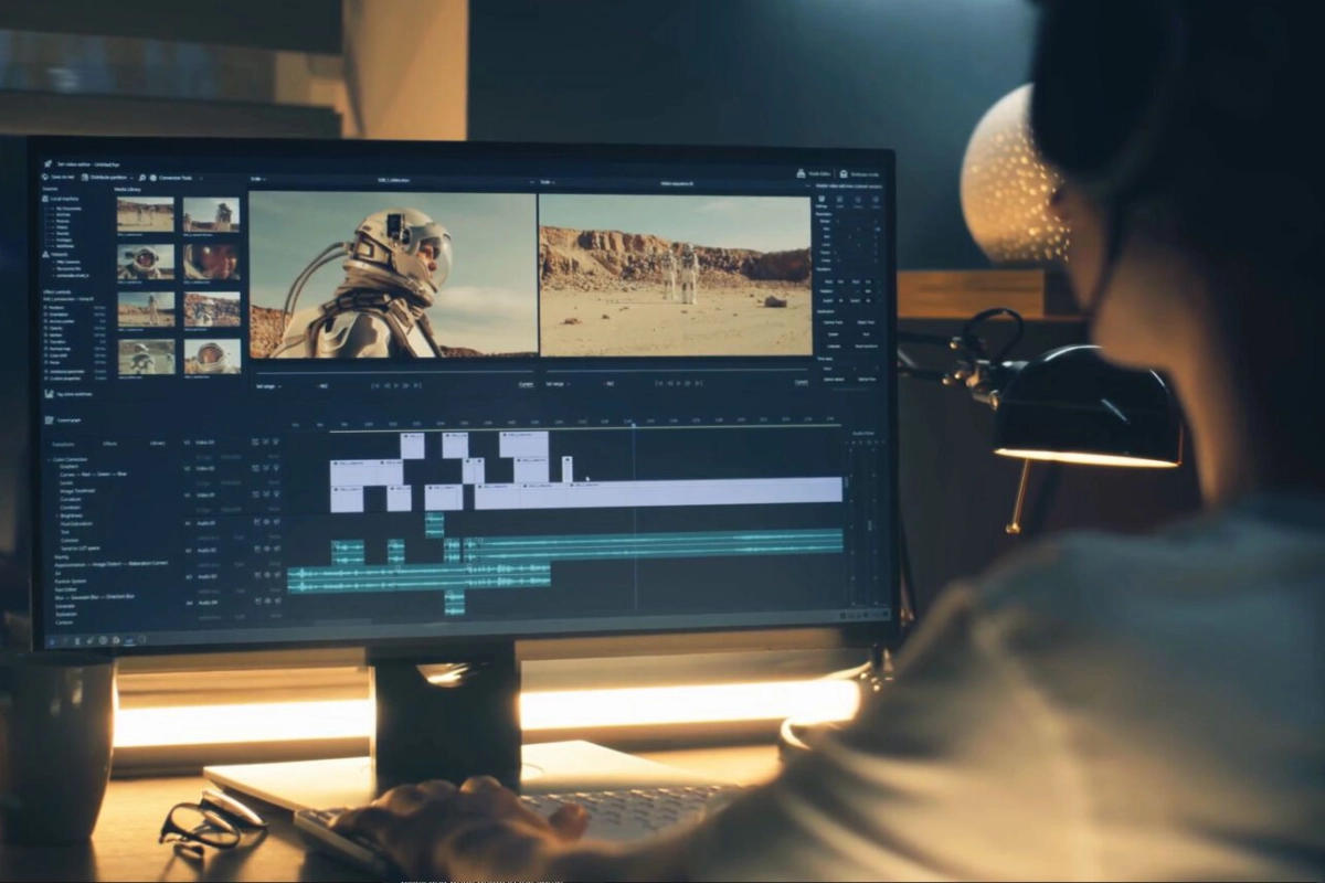 Color grading session in DaVinci Resolve